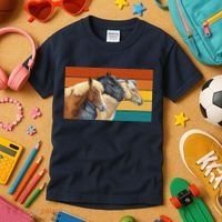 Retro Horses Lover Cute Gift Kids T-Shirt thumb 3