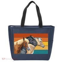 Retro Horses Lover Cute Gift Tote Bag thumb 0