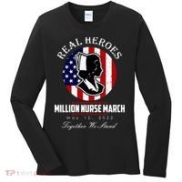 Real Heroes Million Nurse March May 12, 2022 Together We Stand Women's Long Sleeve Shirt thumb 0