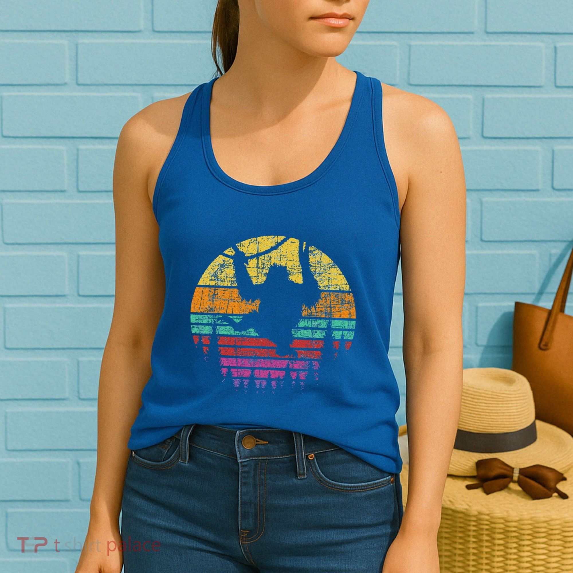 Retro Hanging Monkey Safari Jungle Animal Women's Tank Top