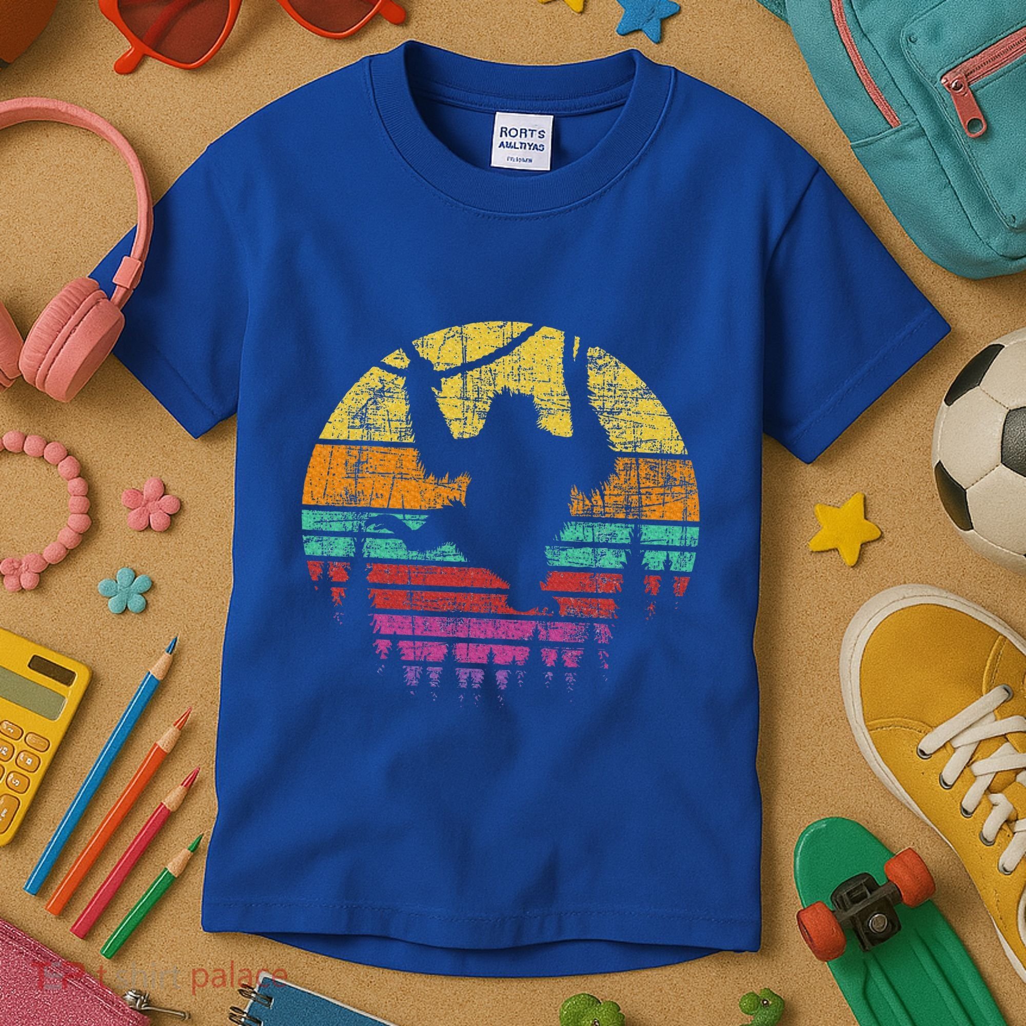 Retro Hanging Monkey Safari Jungle Animal Kids T-Shirt