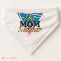 Retro Hot Mom Summer 80s Hot Mom Summer Vacation USA-Made Doggie Bandana thumb 0