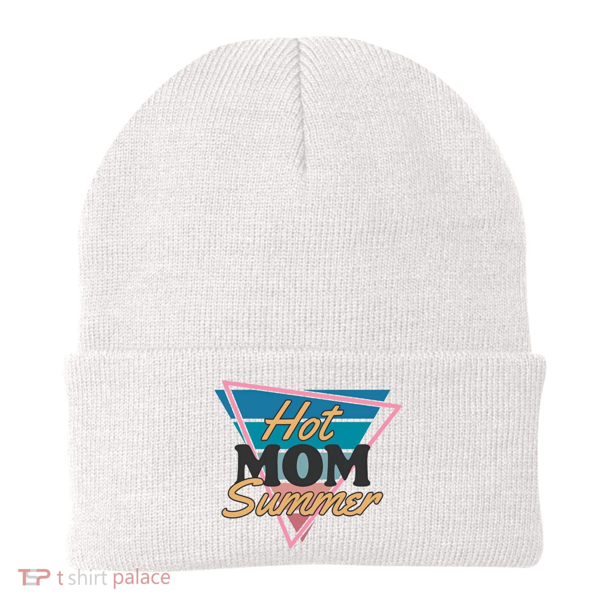 Retro Hot Mom Summer 80s Hot Mom Summer Vacation Beanie