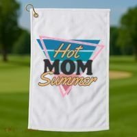 Retro Hot Mom Summer 80s Hot Mom Summer Vacation Golf Towel thumb 1