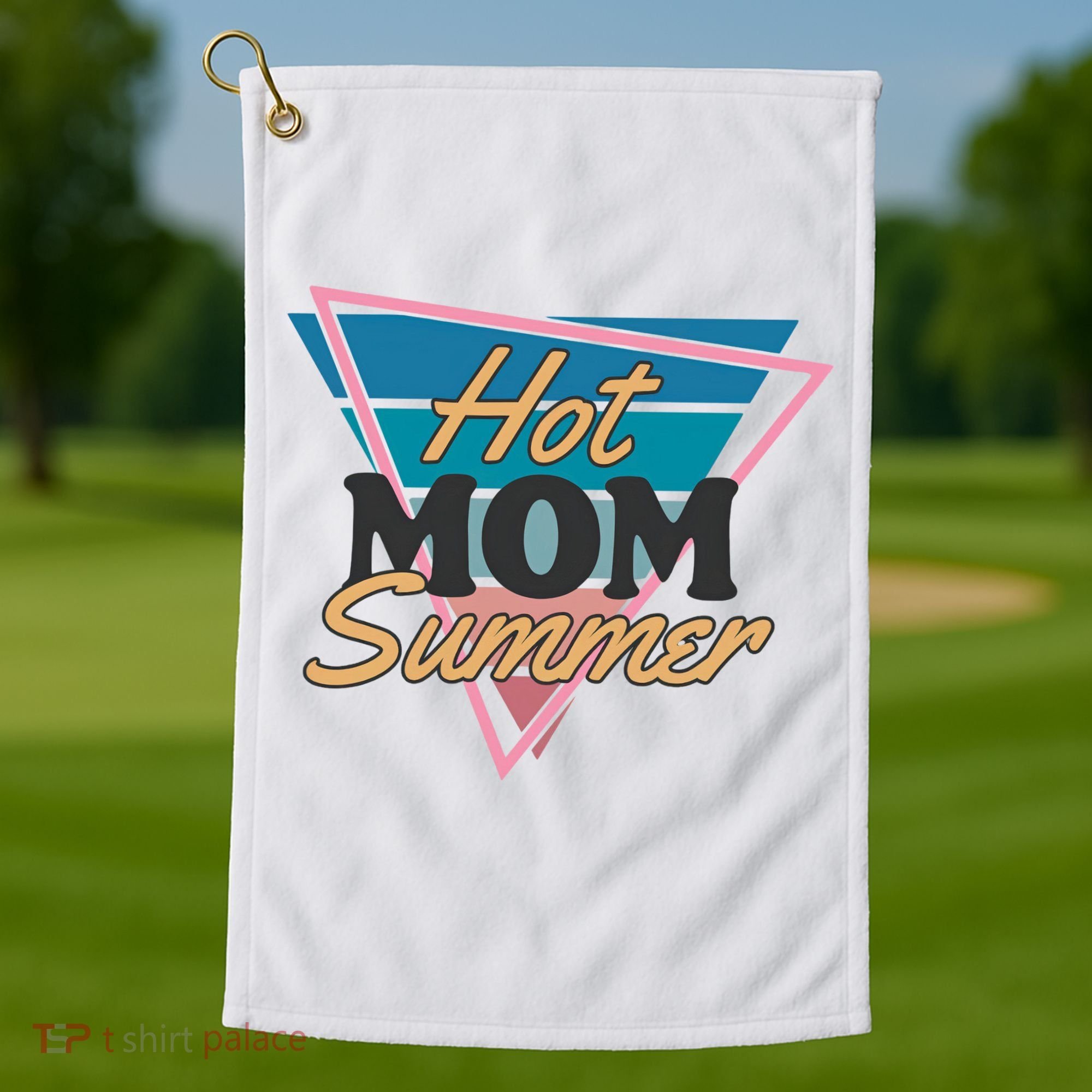 Retro Hot Mom Summer 80s Hot Mom Summer Vacation Golf Towel