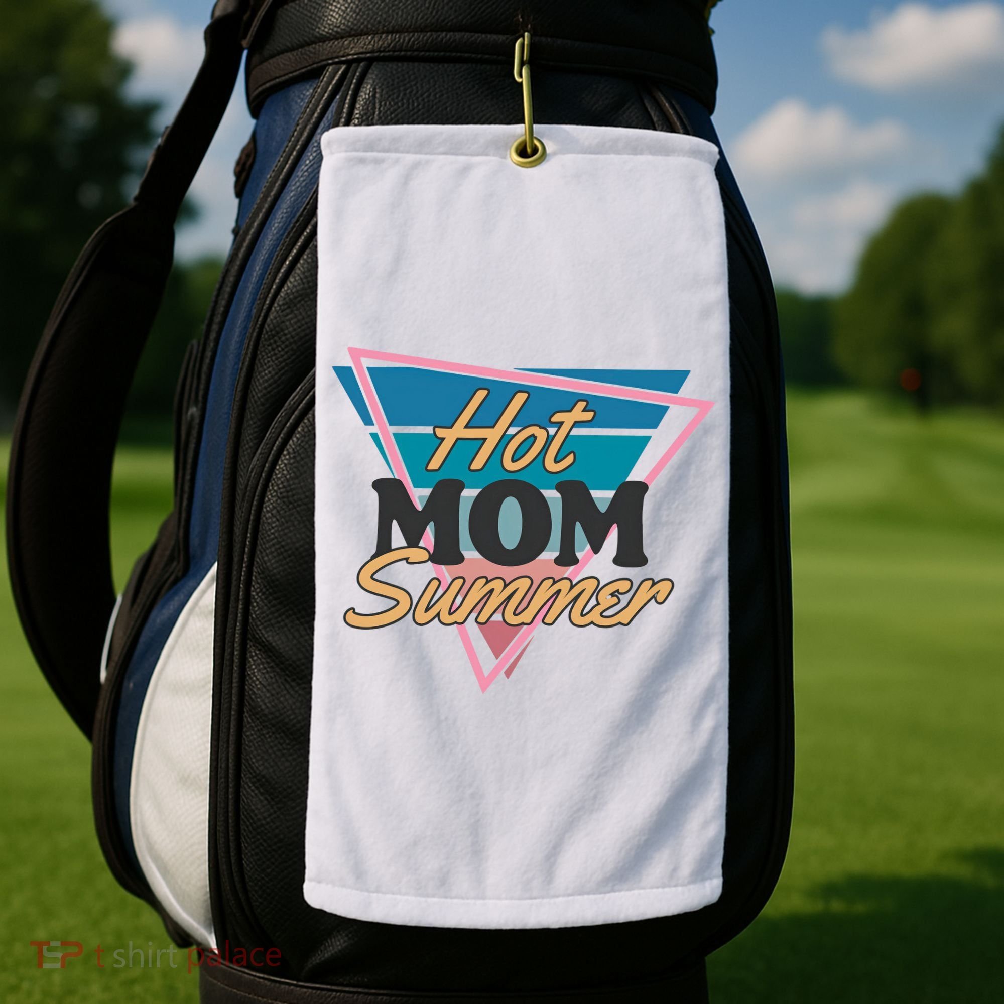 Retro Hot Mom Summer 80s Hot Mom Summer Vacation Golf Towel