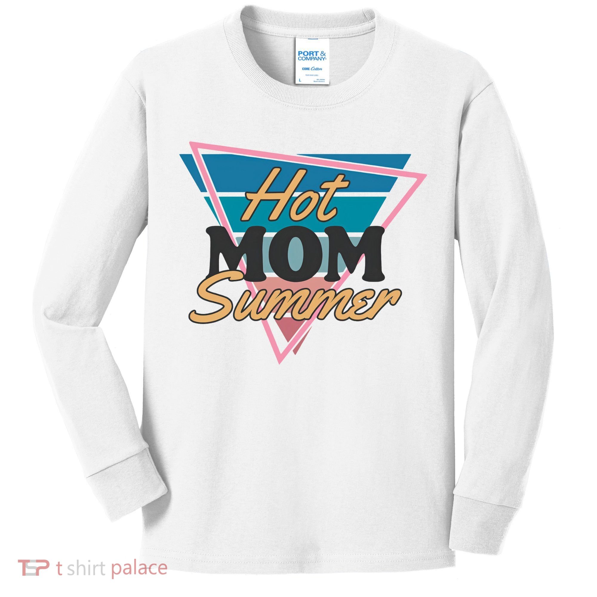 Retro Hot Mom Summer 80s Hot Mom Summer Vacation Kids Long Sleeve Shirt
