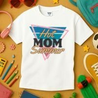 Retro Hot Mom Summer 80s Hot Mom Summer Vacation Kids T-Shirt thumb 3