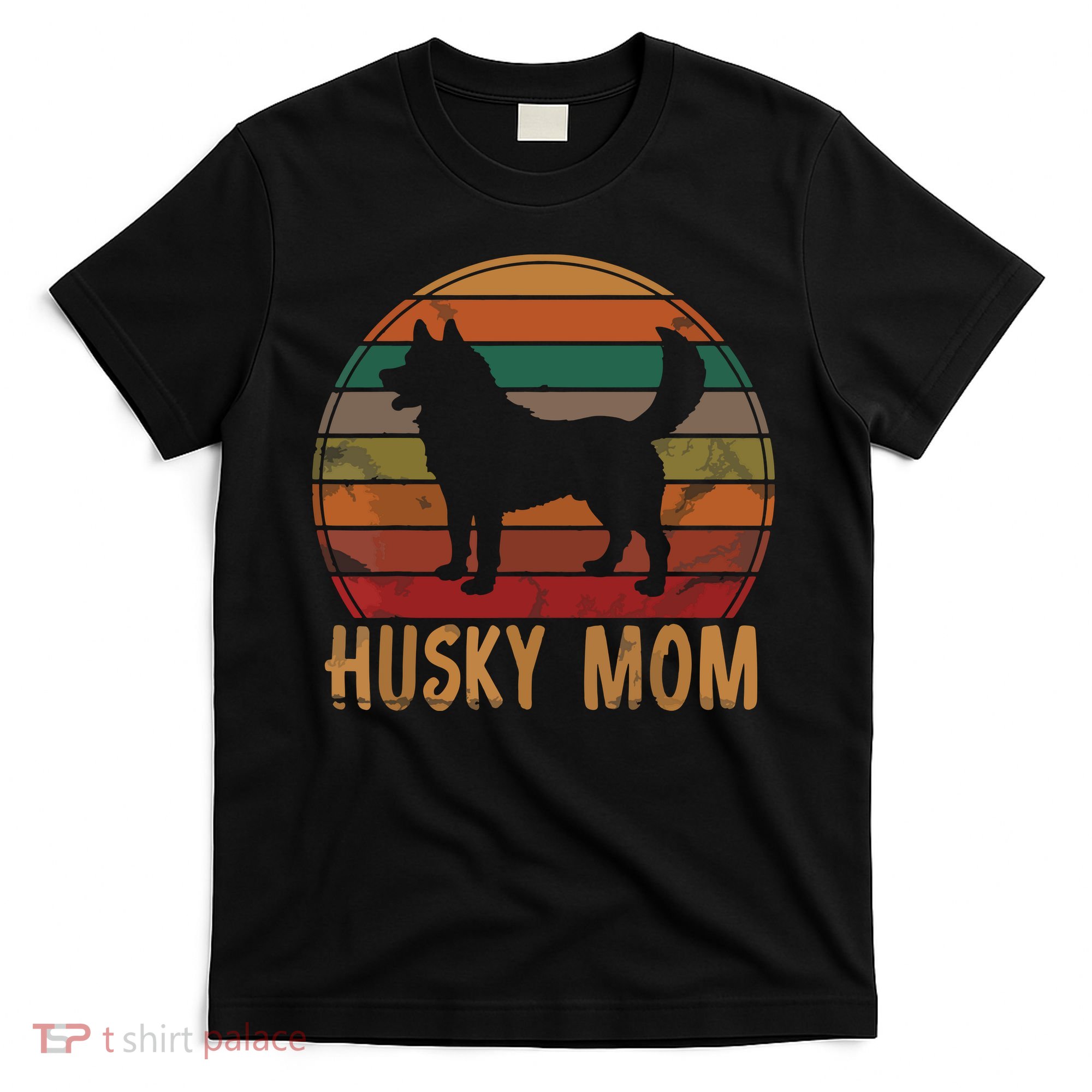 Retro Husky Mom Gift Dog Mother Pet Siberian Huskies Mama T-Shirt