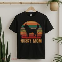 Retro Husky Mom Gift Dog Mother Pet Siberian Huskies Mama T-Shirt thumb 2