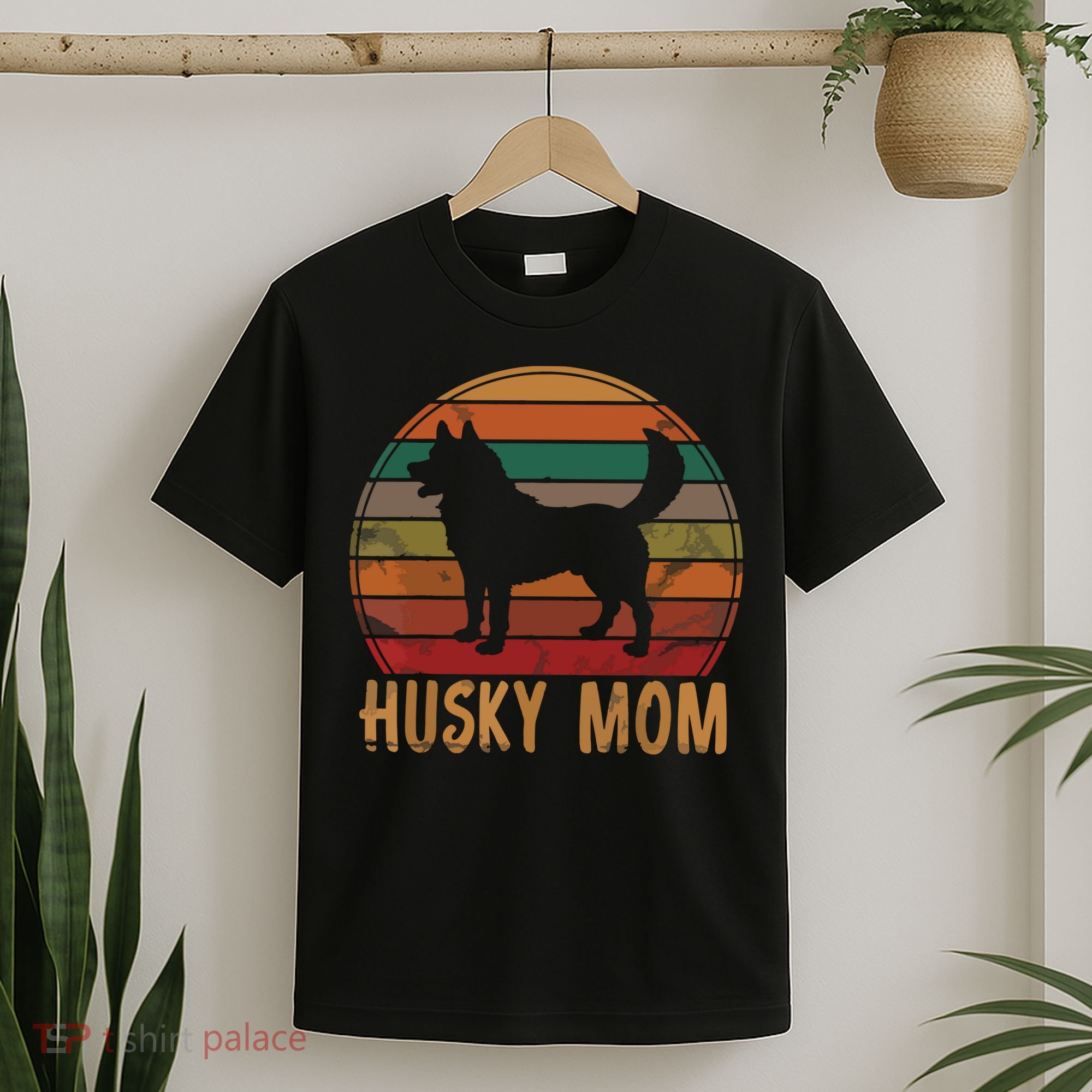 Retro Husky Mom Gift Dog Mother Pet Siberian Huskies Mama T-Shirt