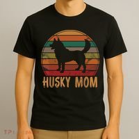 Retro Husky Mom Gift Dog Mother Pet Siberian Huskies Mama T-Shirt thumb 3