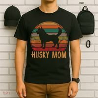 Retro Husky Mom Gift Dog Mother Pet Siberian Huskies Mama T-Shirt thumb 6