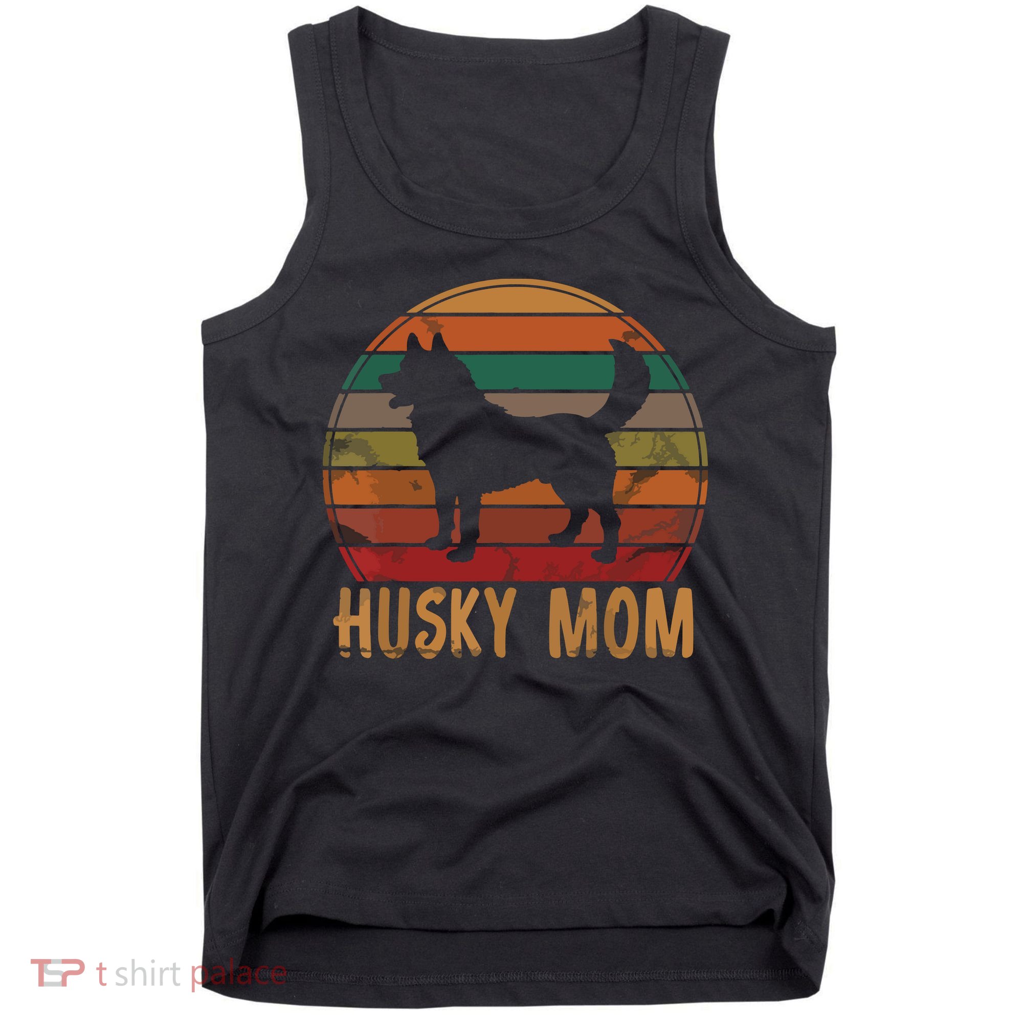 Retro Husky Mom Gift Dog Mother Pet Siberian Huskies Mama Tank Top