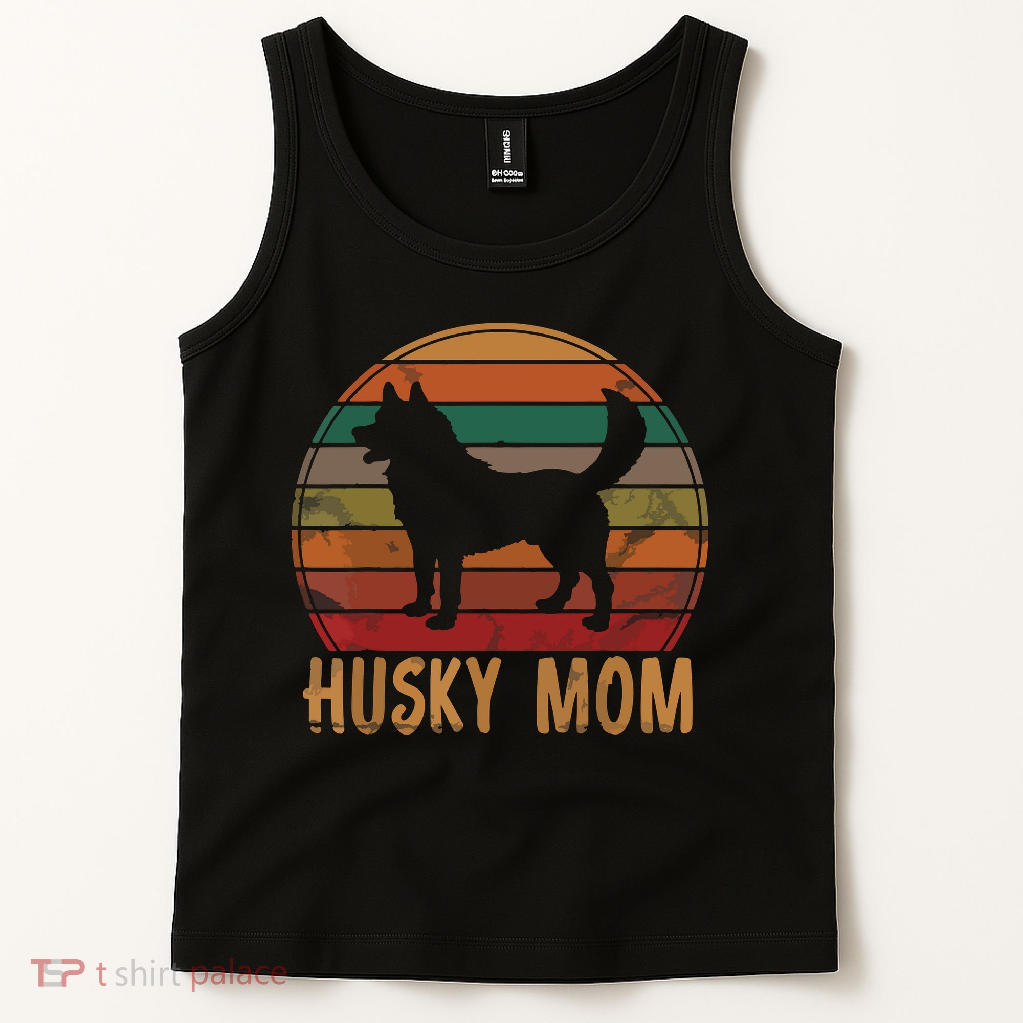 Retro Husky Mom Gift Dog Mother Pet Siberian Huskies Mama Tank Top