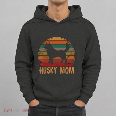 Retro Husky Mom Gift Dog Mother Pet Siberian Huskies Mama Hoodie