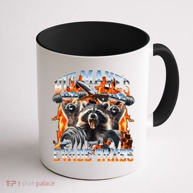 Raccoon Hit Maxes Evade Taxes Coffee Mug back