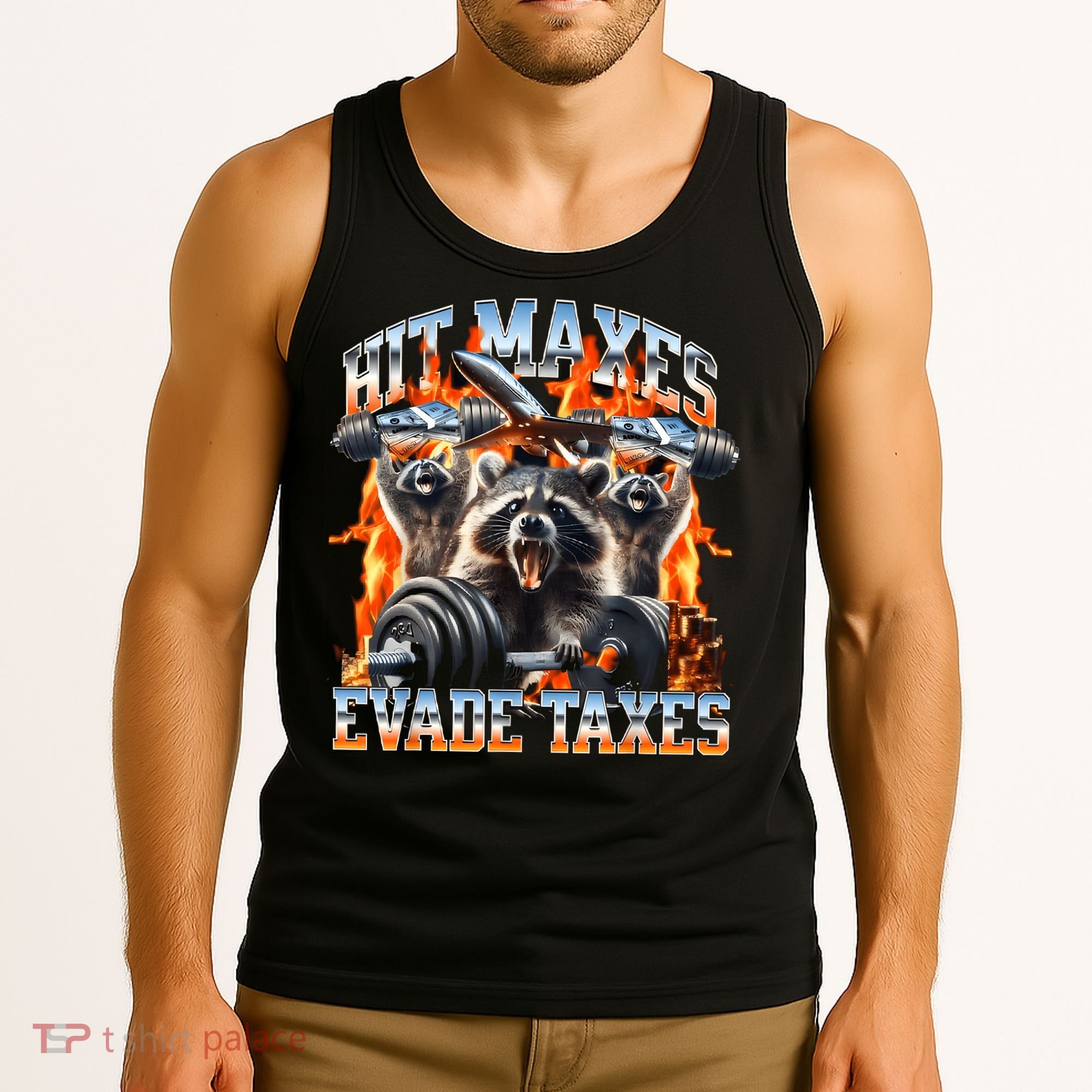 Raccoon Hit Maxes Evade Taxes Tank Top