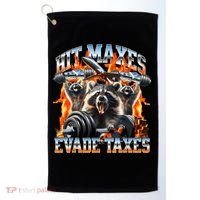 Raccoon Hit Maxes Evade Taxes Golf Towel thumb 0