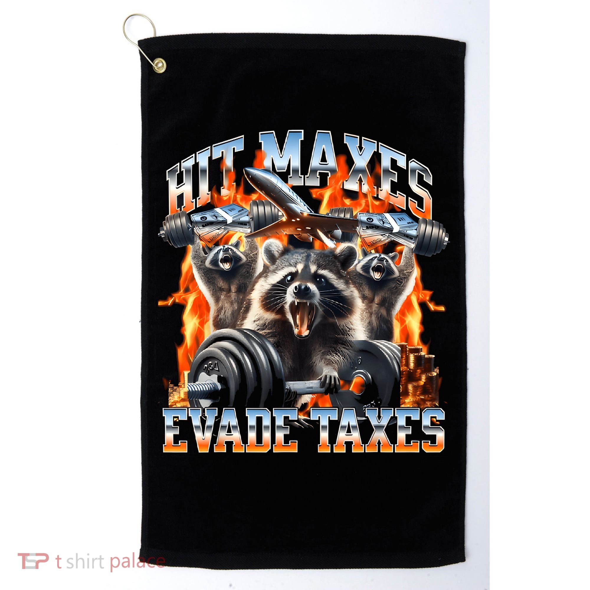 Raccoon Hit Maxes Evade Taxes Golf Towel