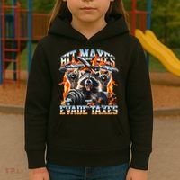Raccoon Hit Maxes Evade Taxes Kids Hoodie thumb 3