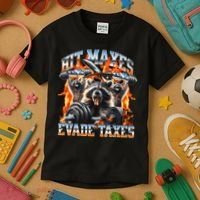 Raccoon Hit Maxes Evade Taxes Kids T-Shirt thumb 3