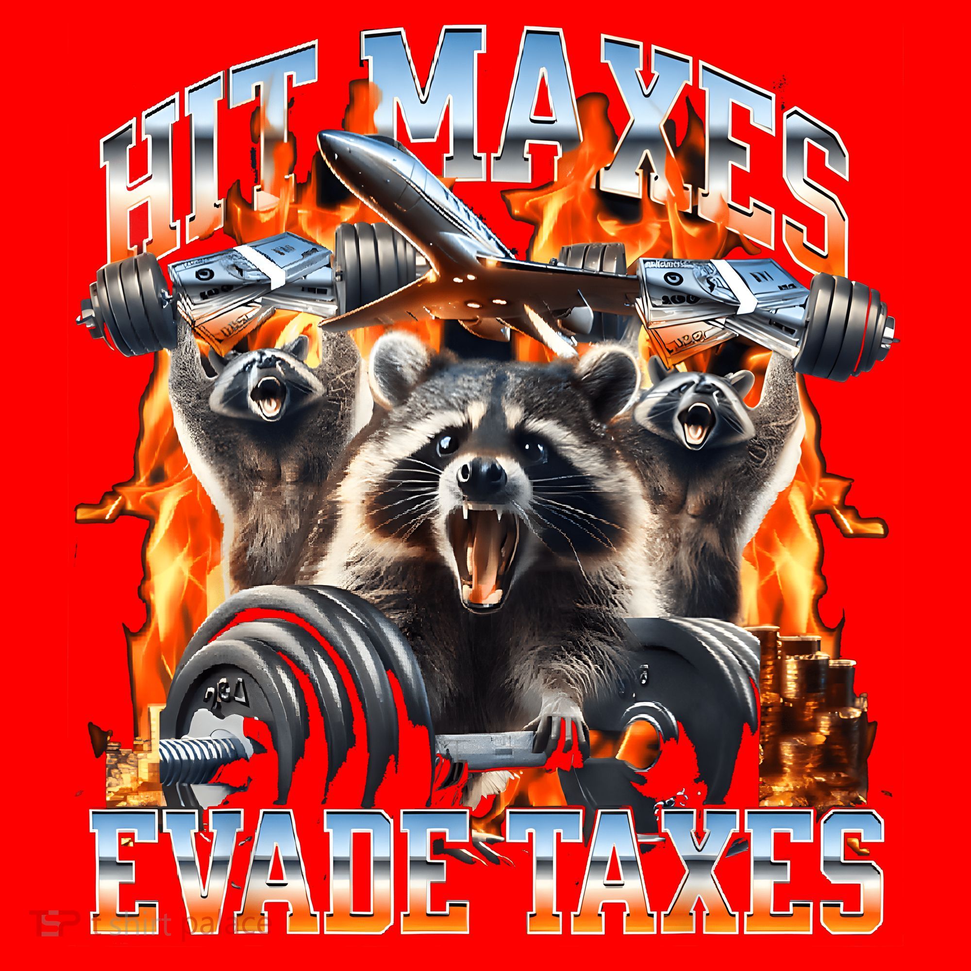 Raccoon Hit Maxes Evade Taxes Santa Hat