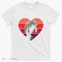 Retro Heart Manatee Vintage Valentine Women T-Shirt thumb 0