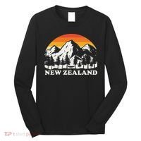 Retro Hiking Mountains New Zealand Long Sleeve Shirt thumb 0