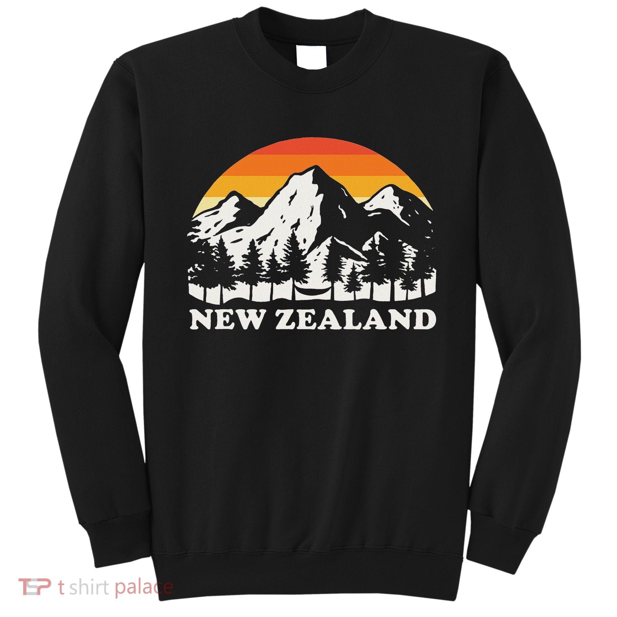Retro Hiking Mountains New Zealand Sweatshirt