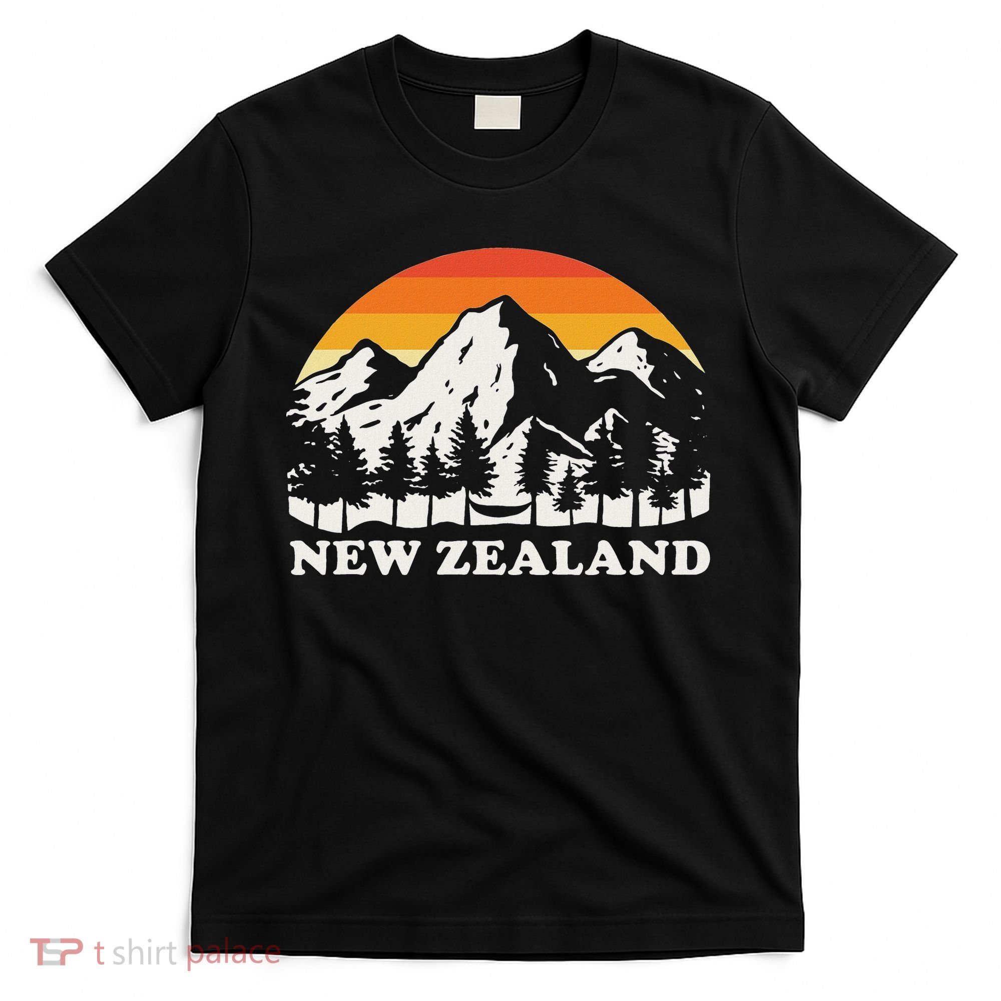 Retro Hiking Mountains New Zealand T-Shirt