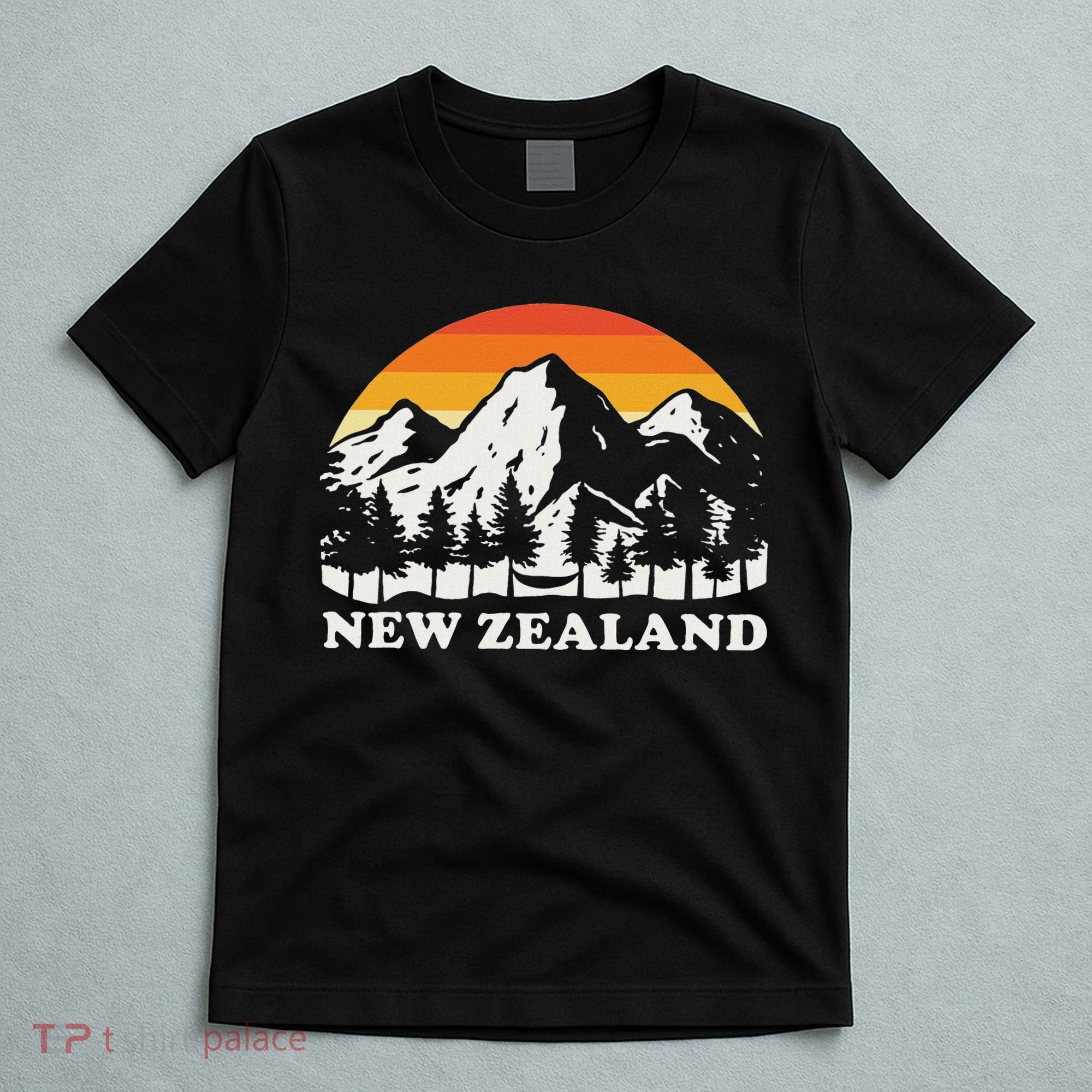 Retro Hiking Mountains New Zealand T-Shirt