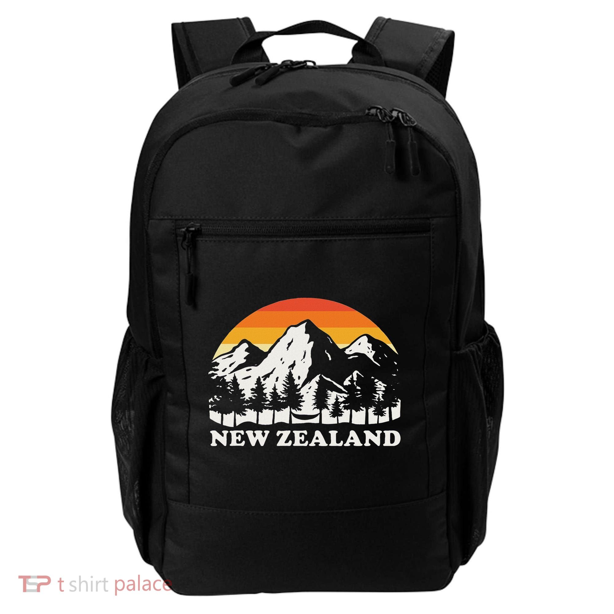 Retro Hiking Mountains New Zealand Backpack