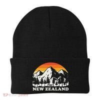 Retro Hiking Mountains New Zealand Beanie thumb 0
