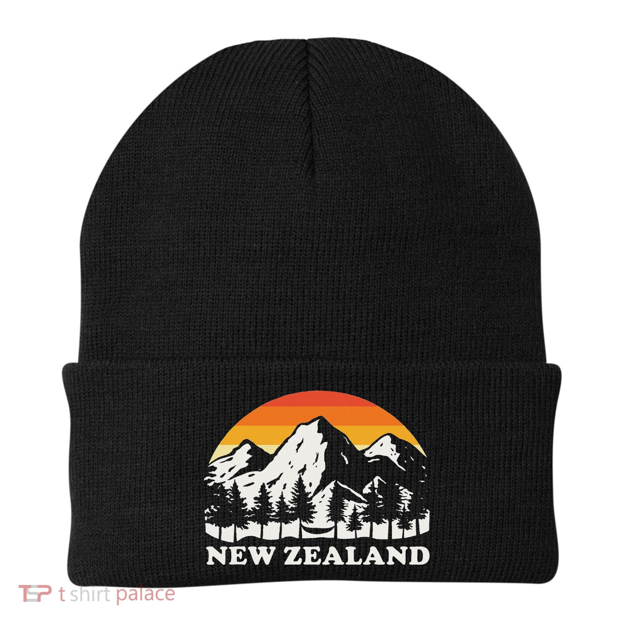 Retro Hiking Mountains New Zealand Beanie