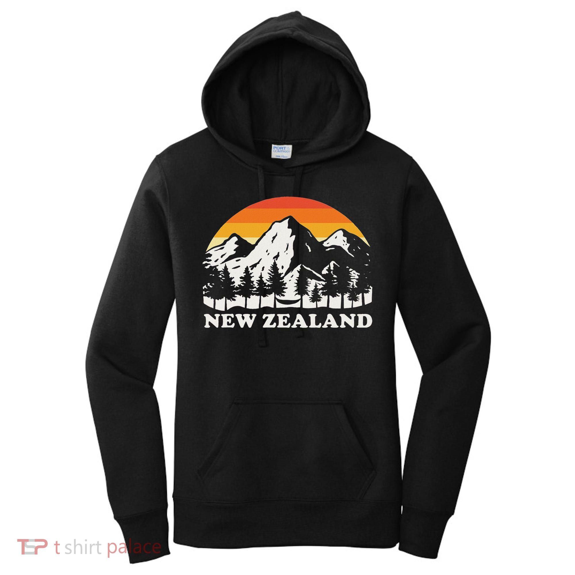 Retro Hiking Mountains New Zealand Women's Hoodie