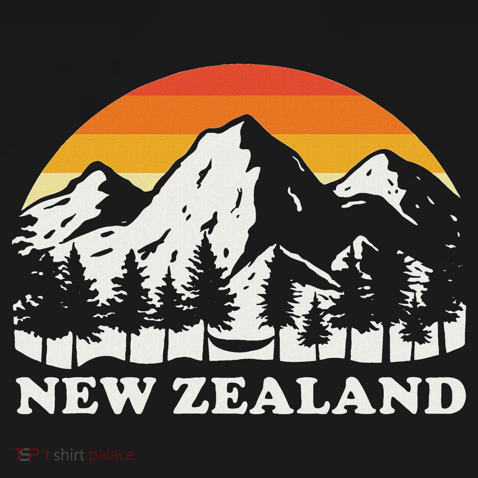 Retro Hiking Mountains New Zealand Women's Hoodie