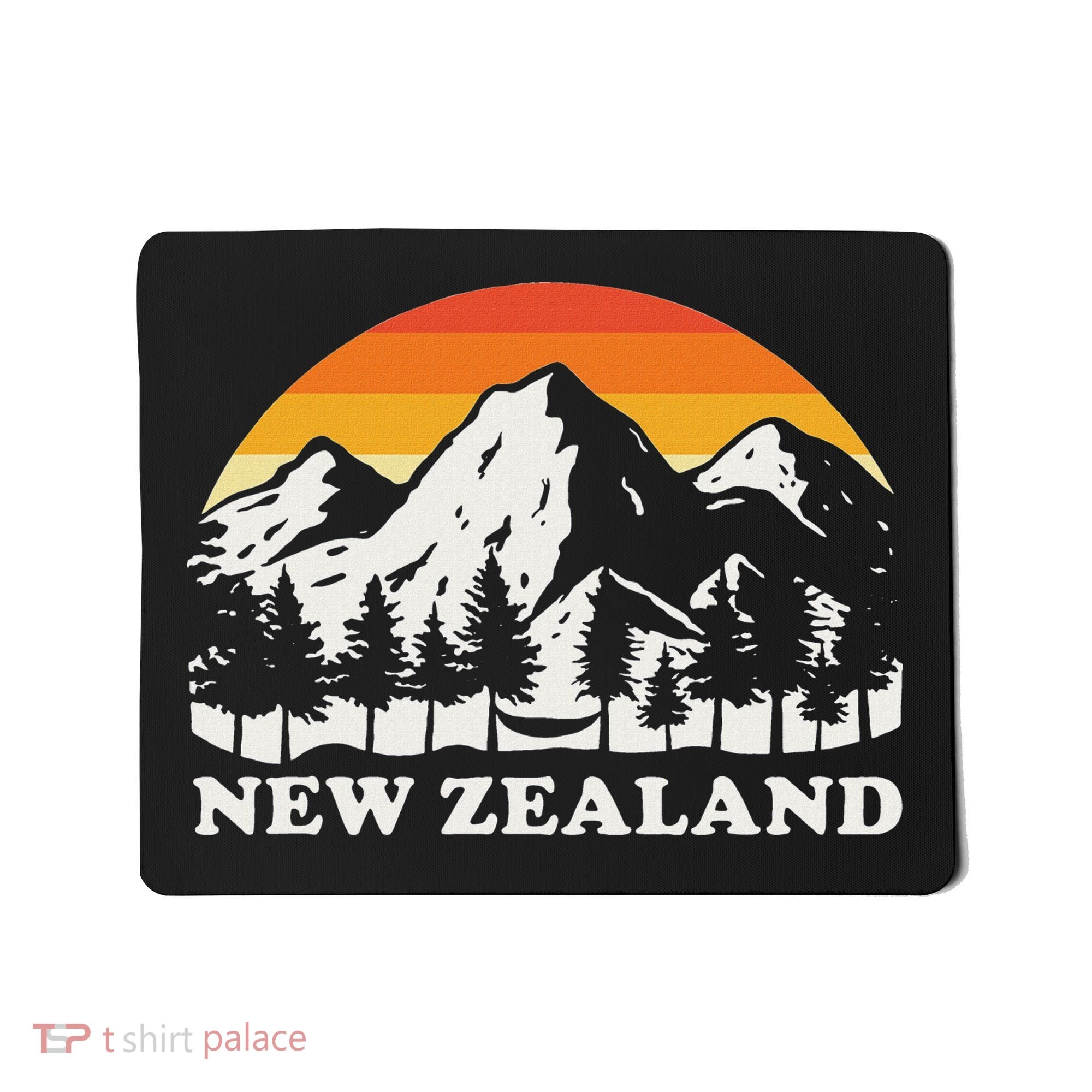 Retro Hiking Mountains New Zealand Mousepad