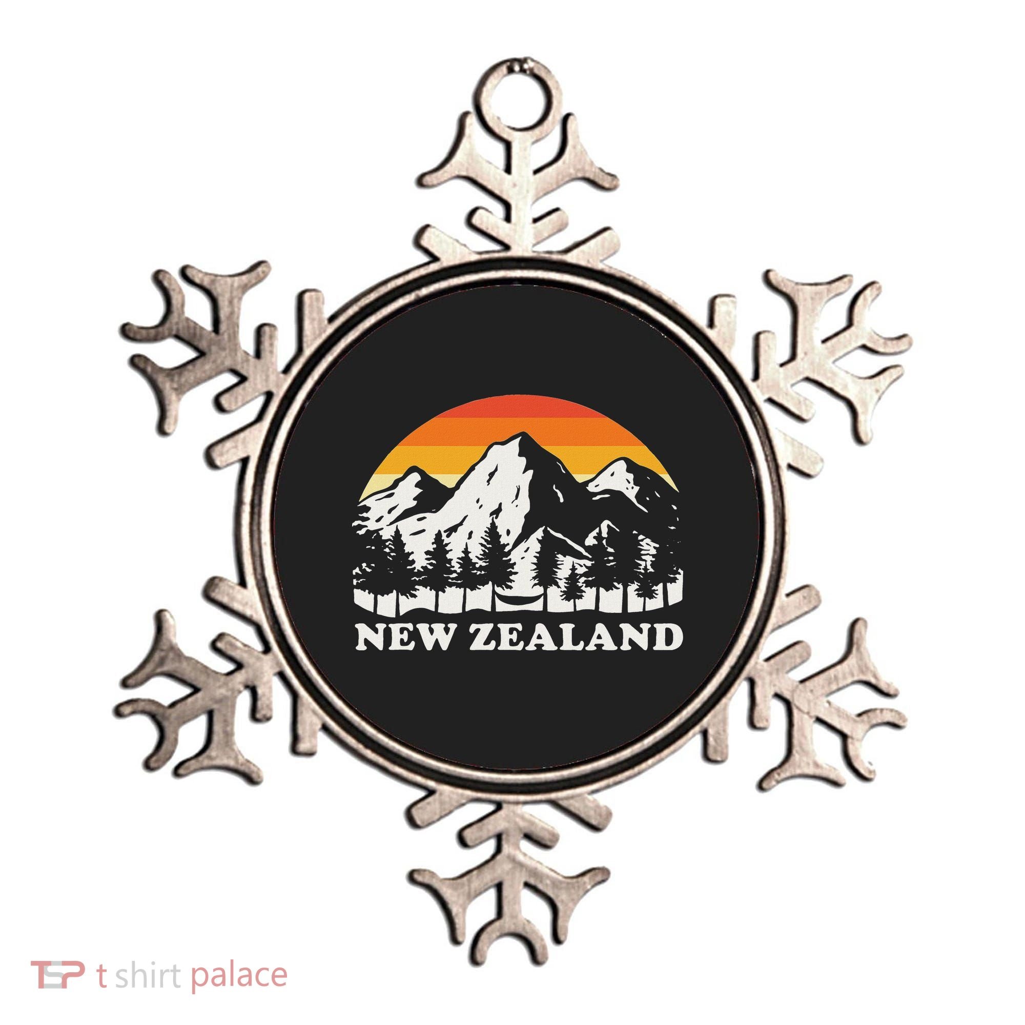 Retro Hiking Mountains New Zealand Ornament