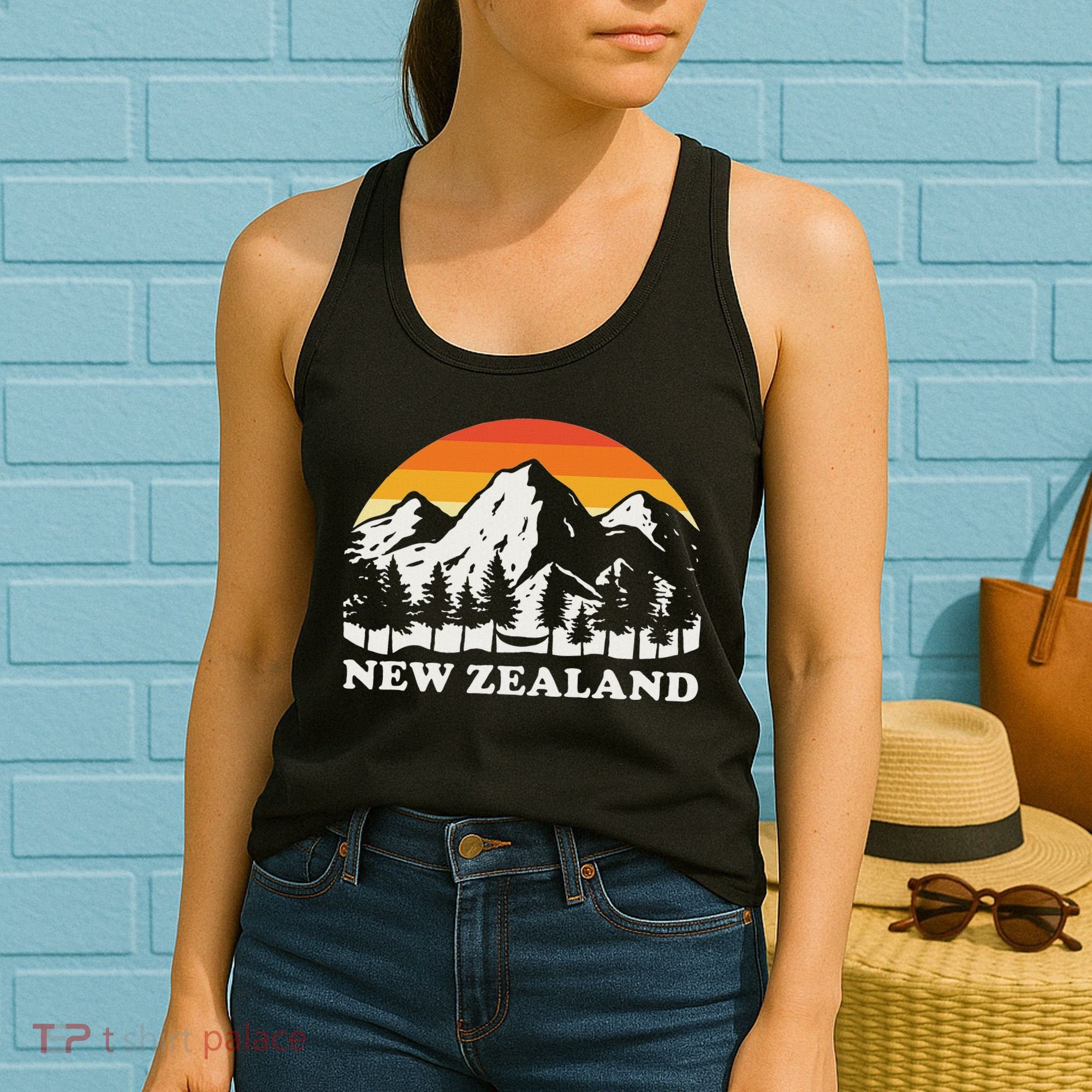 Retro Hiking Mountains New Zealand Women's Tank Top