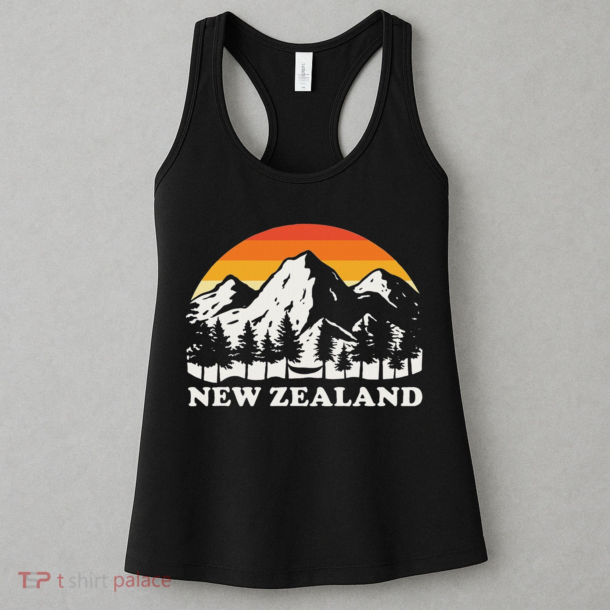 Retro Hiking Mountains New Zealand Women's Tank Top