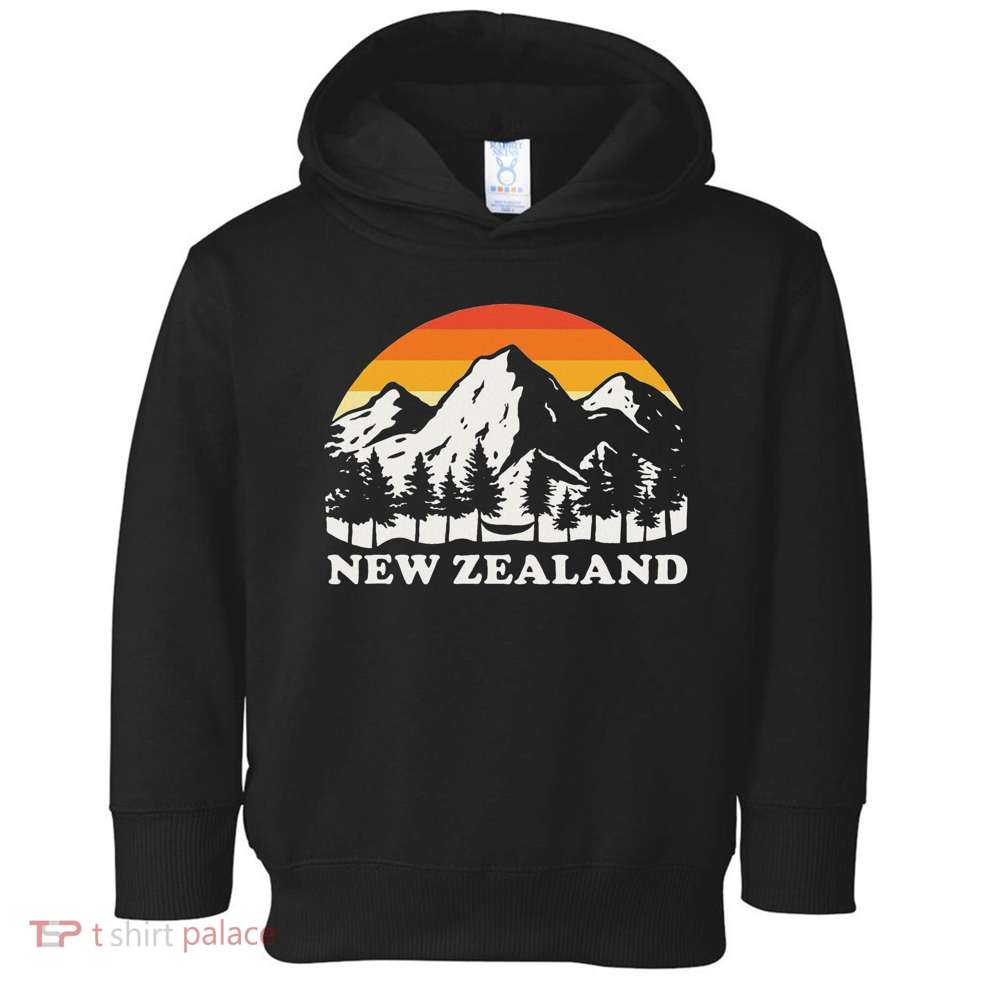 Retro Hiking Mountains New Zealand Toddler Hoodie