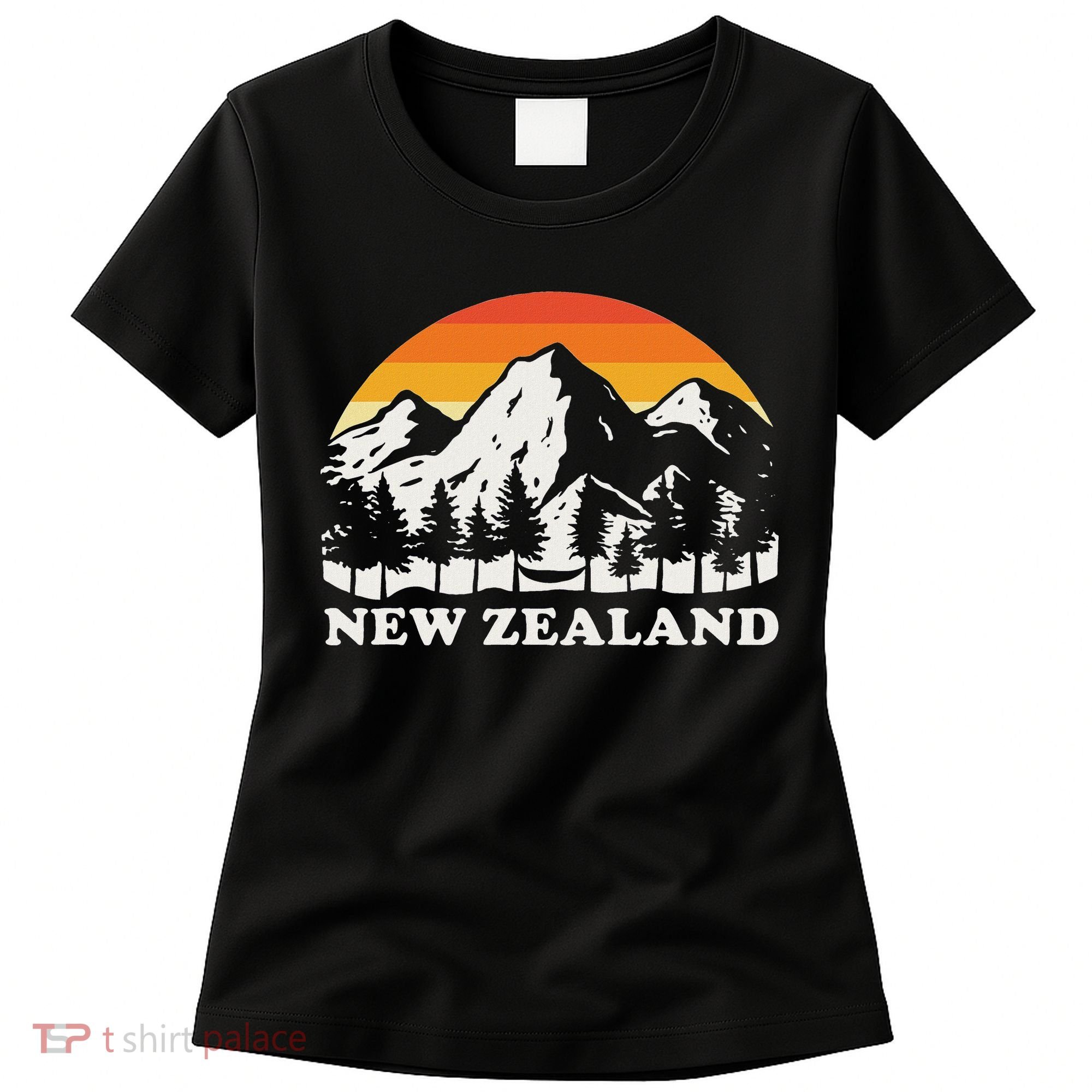Retro Hiking Mountains New Zealand Women's T-Shirt