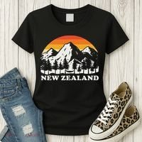 Retro Hiking Mountains New Zealand Women's T-Shirt thumb 3