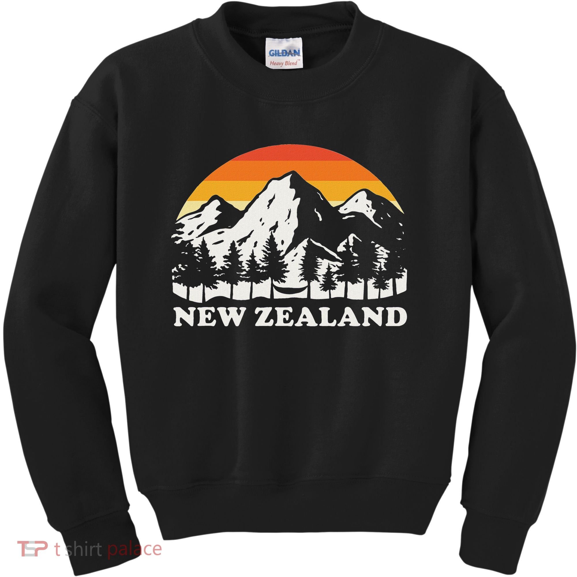 Retro Hiking Mountains New Zealand Kids Sweatshirt