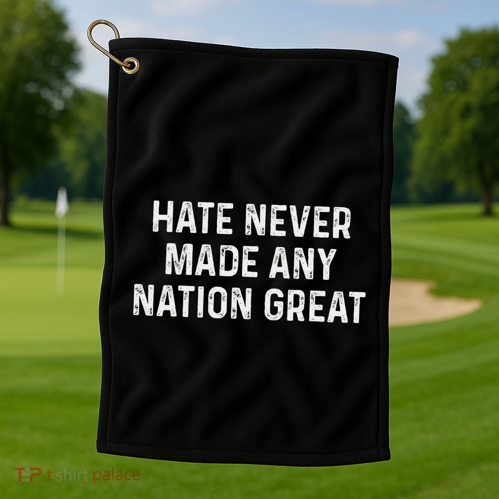 Retro Hate Never Made Any Nation Great Racial Equality Golf Towel