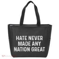 Retro Hate Never Made Any Nation Great Racial Equality Tote Bag thumb 0