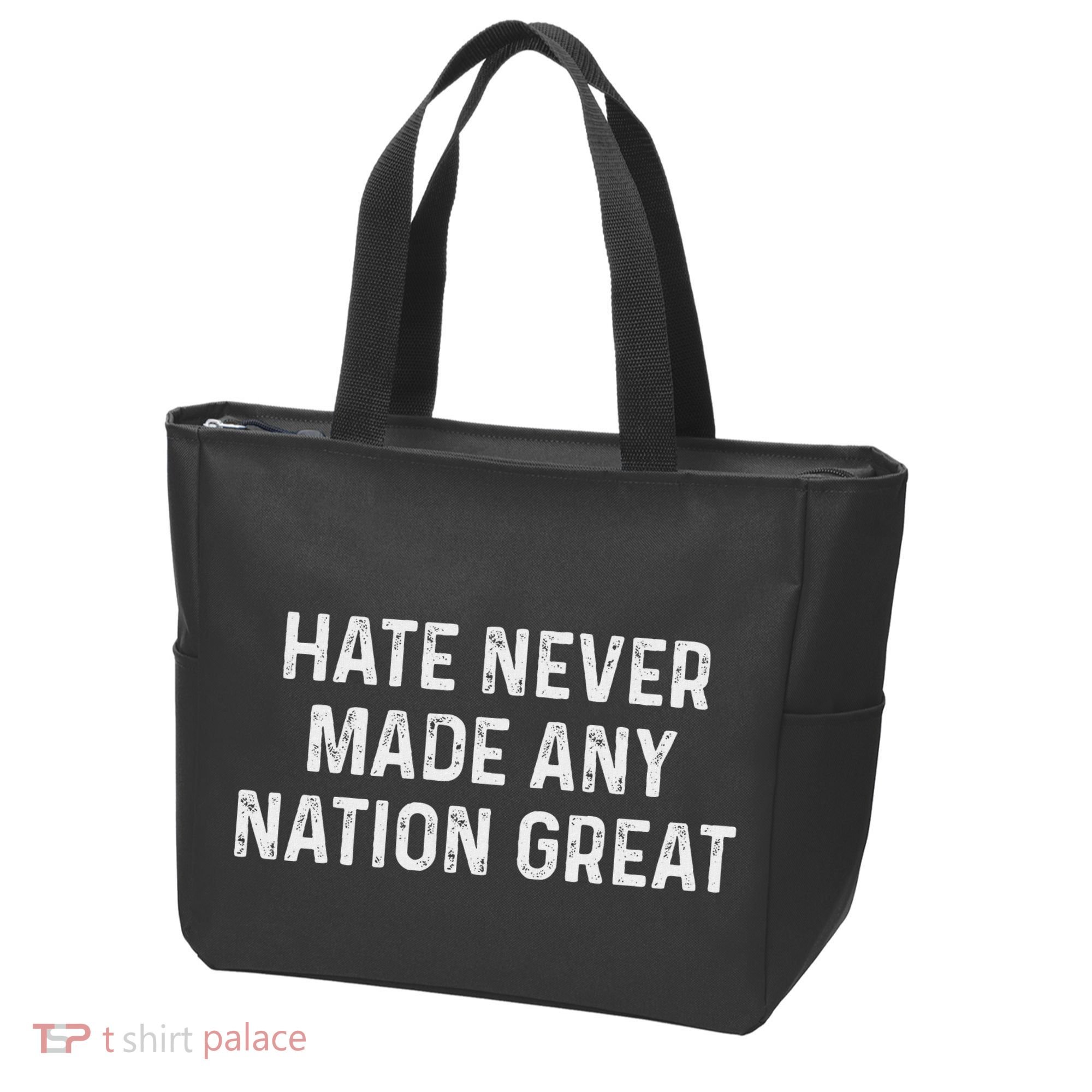 Retro Hate Never Made Any Nation Great Racial Equality Tote Bag