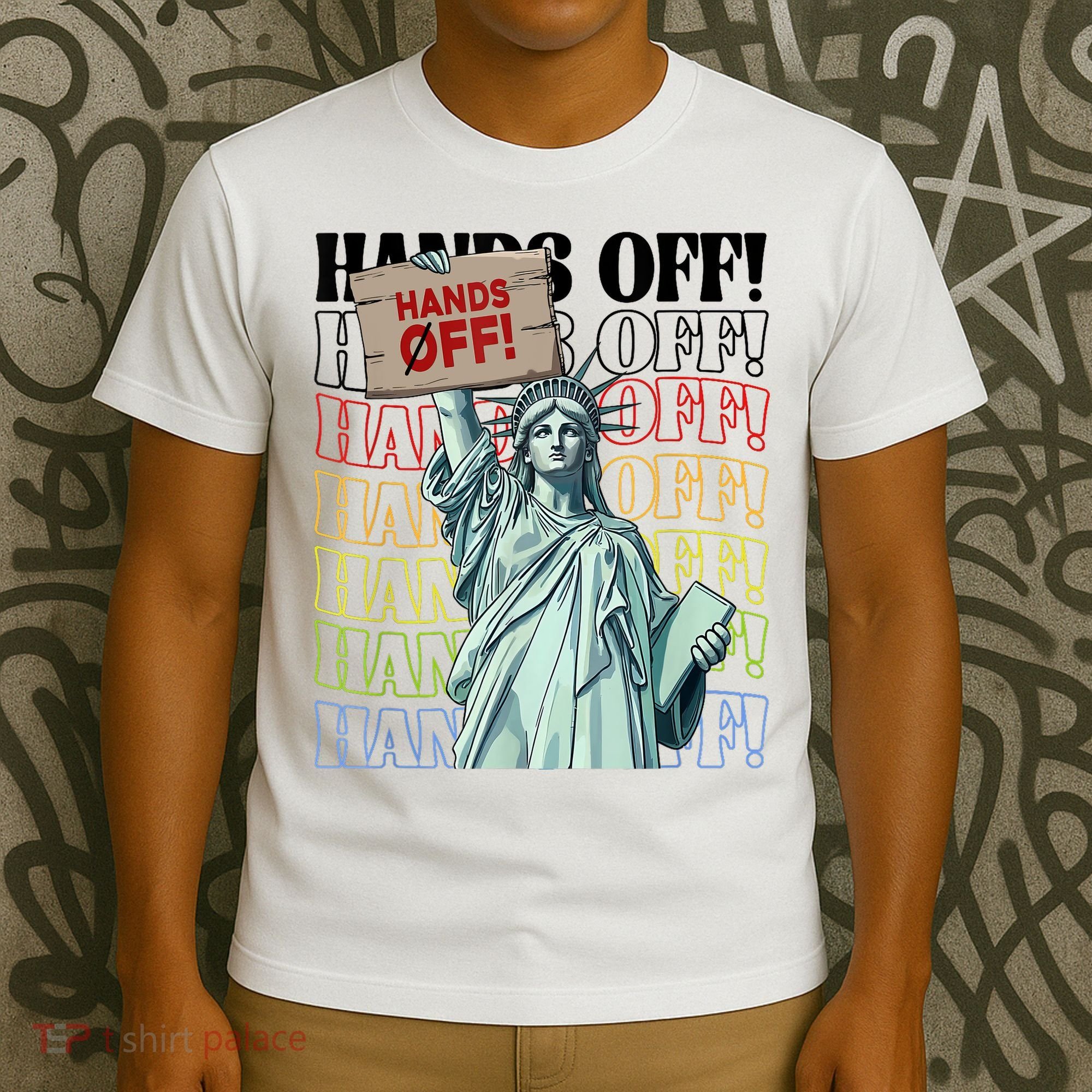 Resist Hands Off Vintage We The People American Flag Protest  T-Shirt