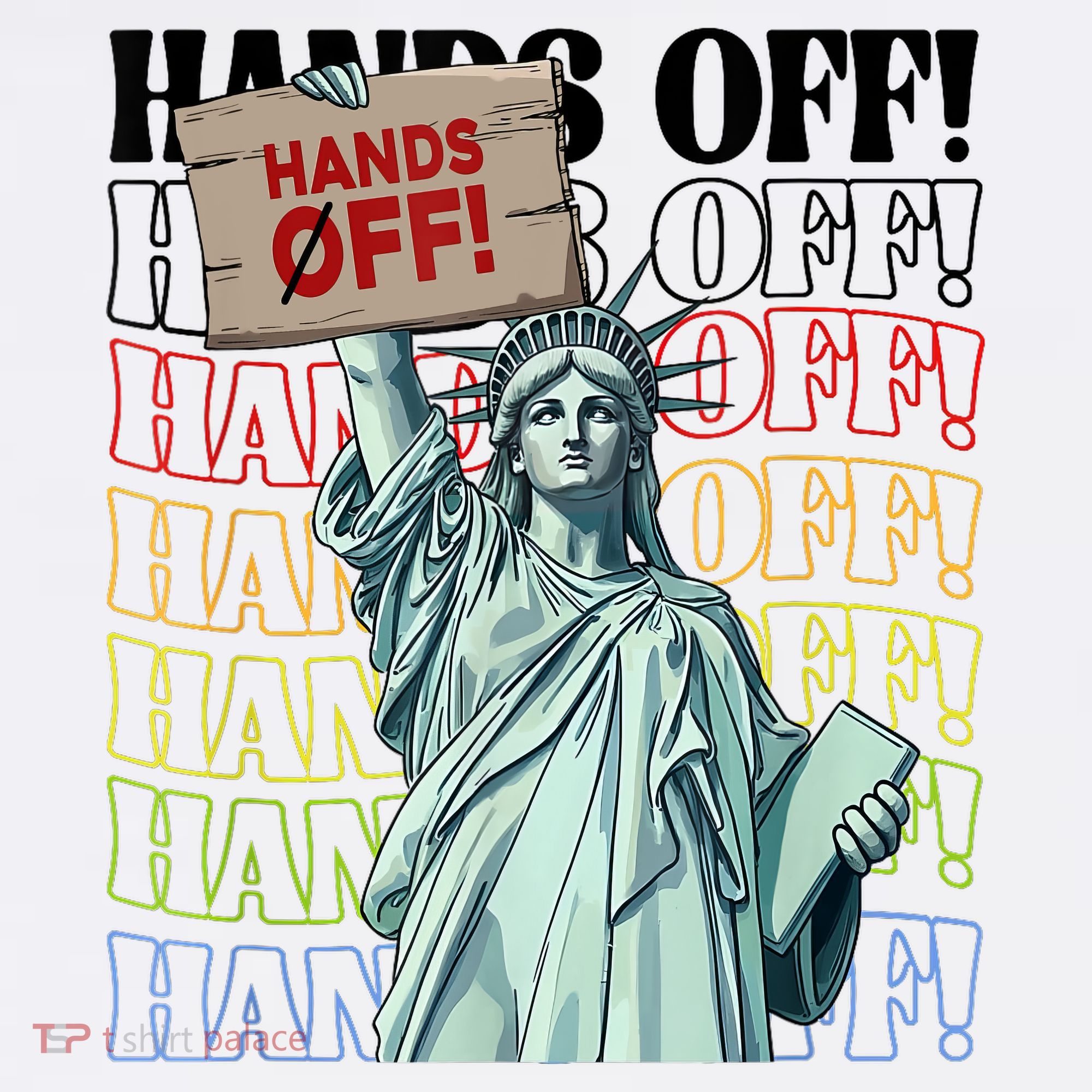 Resist Hands Off Vintage We The People American Flag Protest  T-Shirt